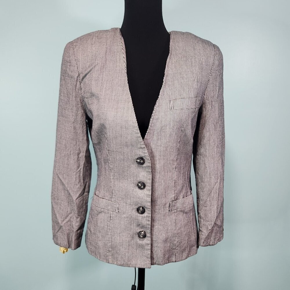 Vintage Allen Lolly Plaid Blazer Size lot H